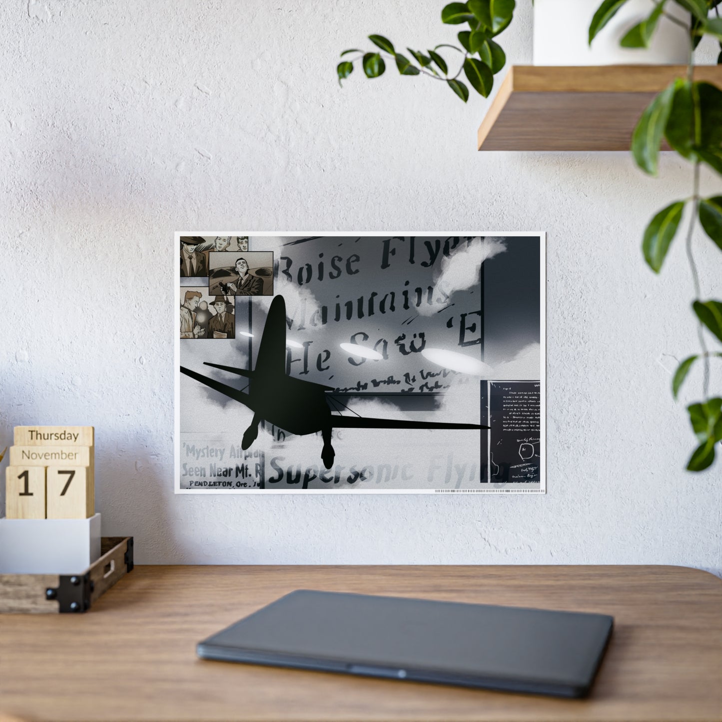 Kenneth Arnold Sighting Glossy Poster
