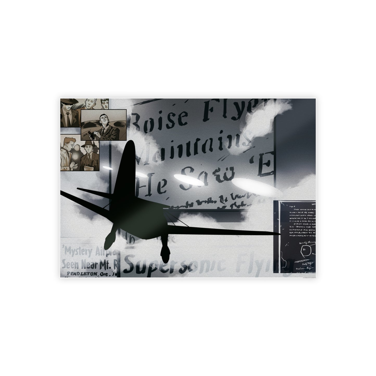 Kenneth Arnold Sighting Glossy Poster