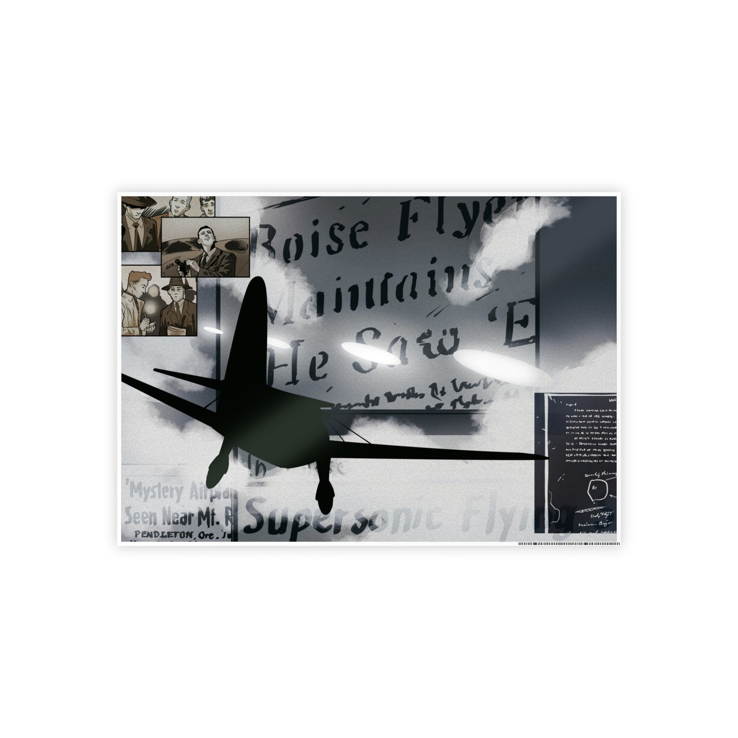 Kenneth Arnold Sighting Glossy Poster