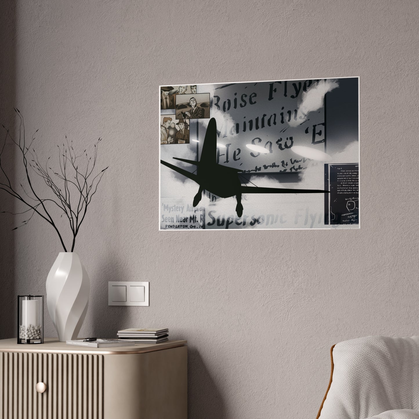 Kenneth Arnold Sighting Glossy Poster